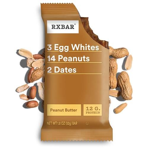 Rxbar Protein Bars, 12G Protein, Gluten Free Snacks, Snack Bars, Peanut Butter, 22Oz Box (12 Bars)