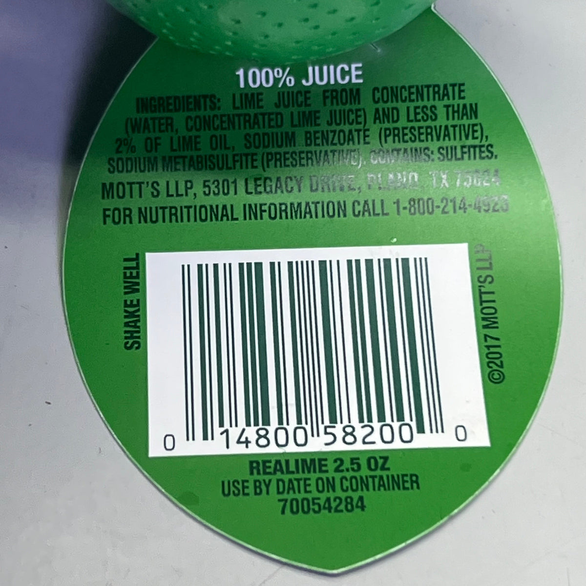 REALIME (24 PACK) Plastic Squeeze Lime Juice 2.5 fl oz Green 10062760 BB 01/26