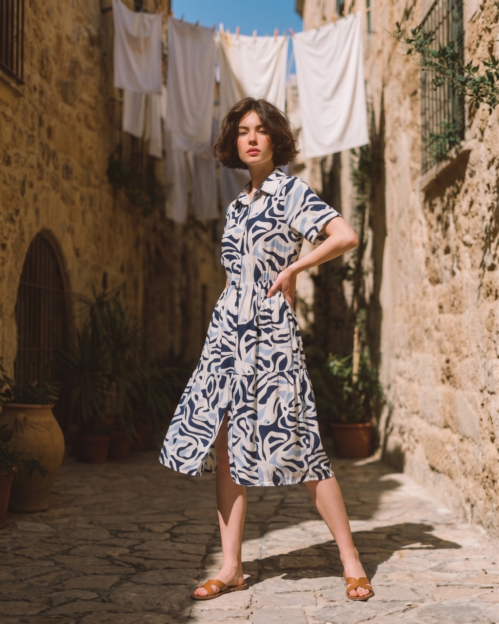 Multicolor Abstract Printed Dress