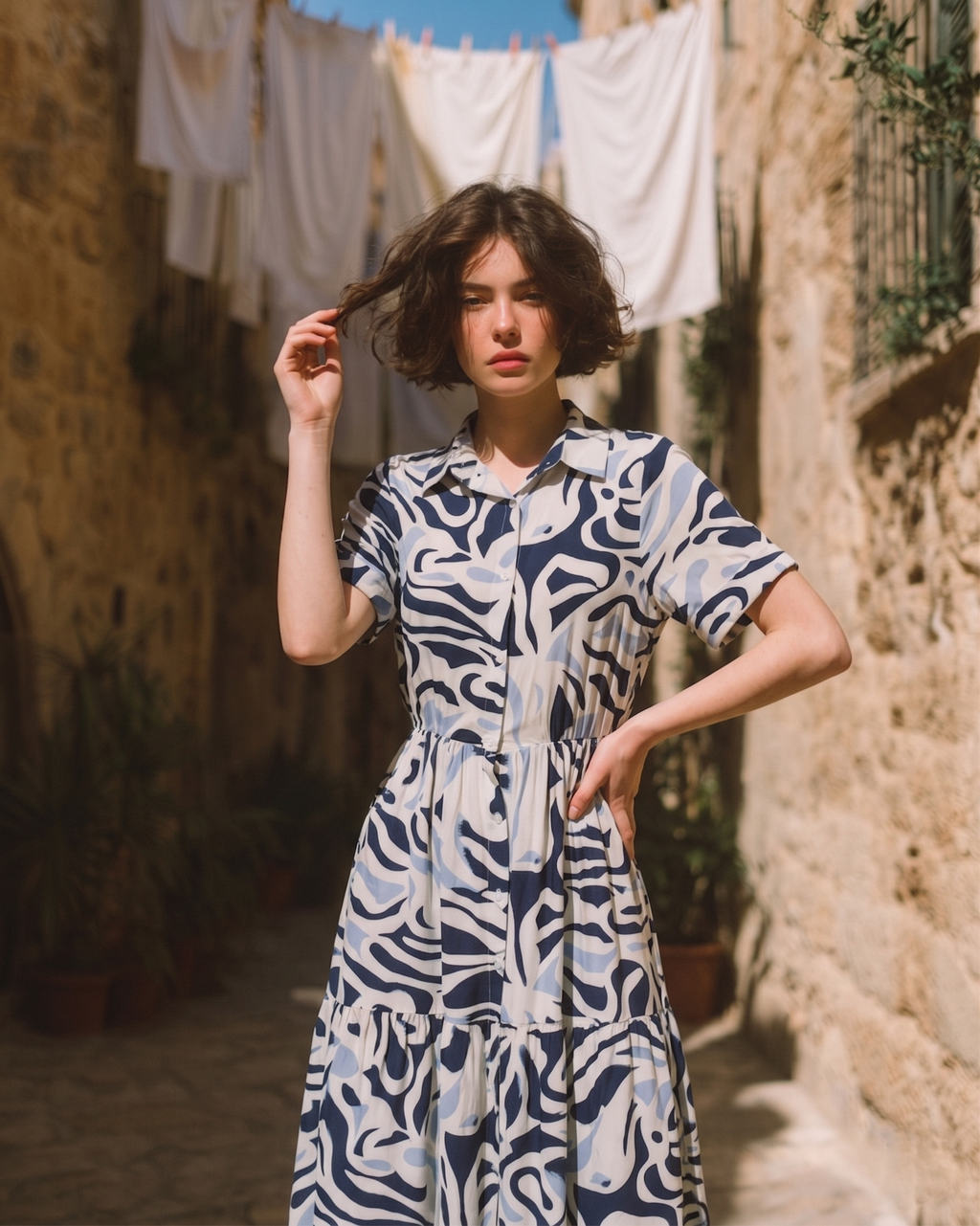 Multicolor Abstract Printed Dress