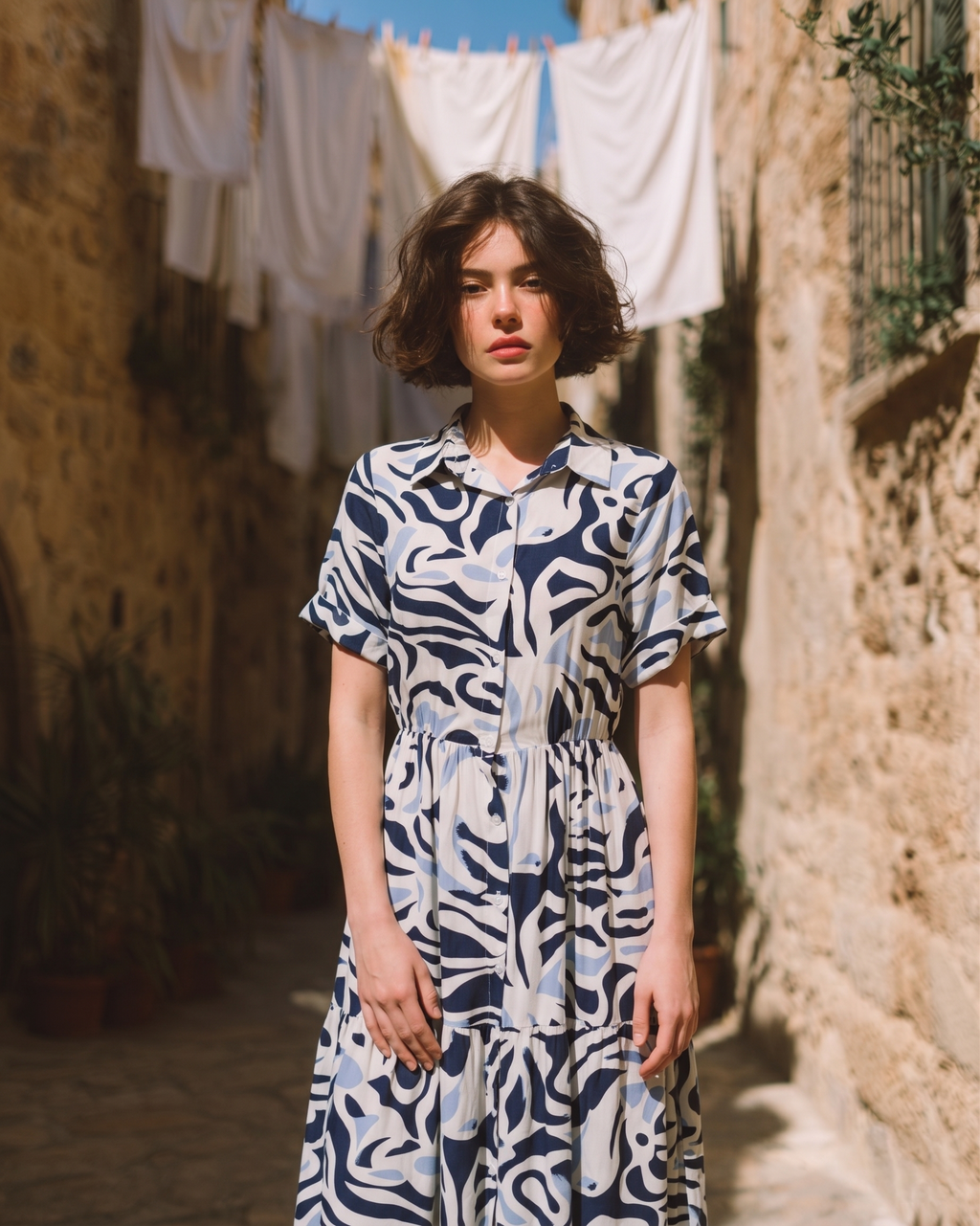 Multicolor Abstract Printed Dress