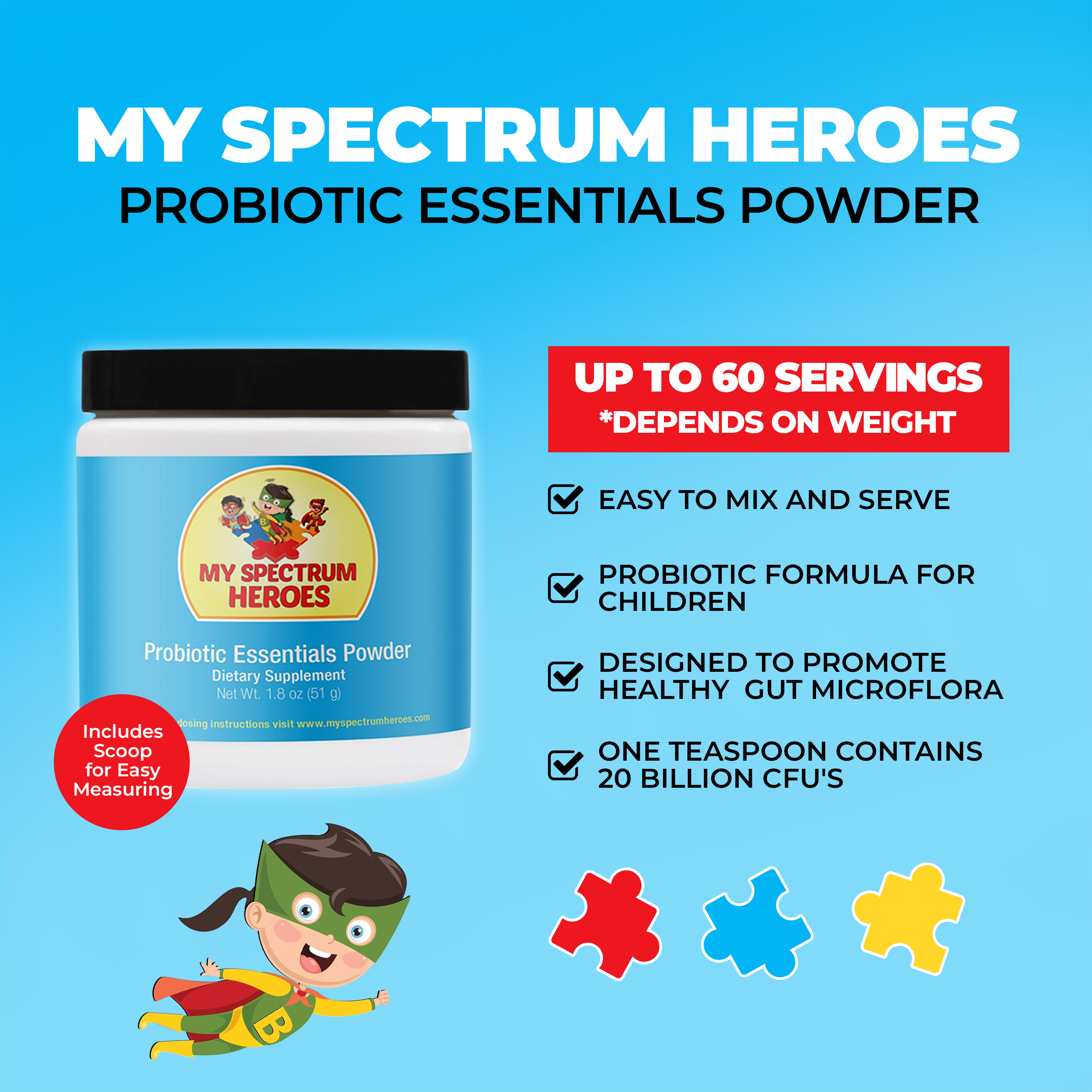 Probiotic Essentials Powder for Kids (20 Billion CFU)