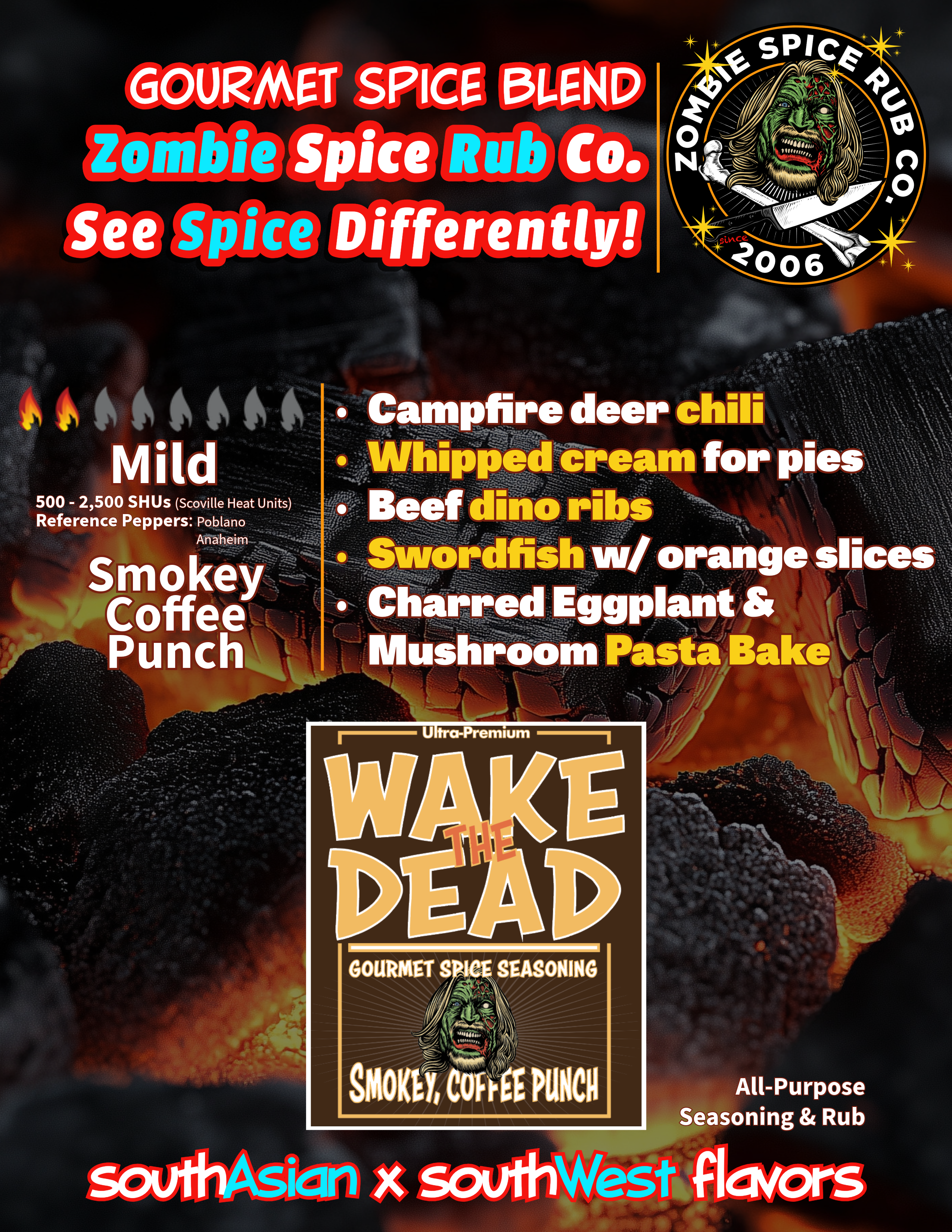 Zombie Spice Rub Co. | Wake the Dead | Go Spice Pouch to Get Hooked | Delivers a Smoky, Coffee Punch That Says Whoa