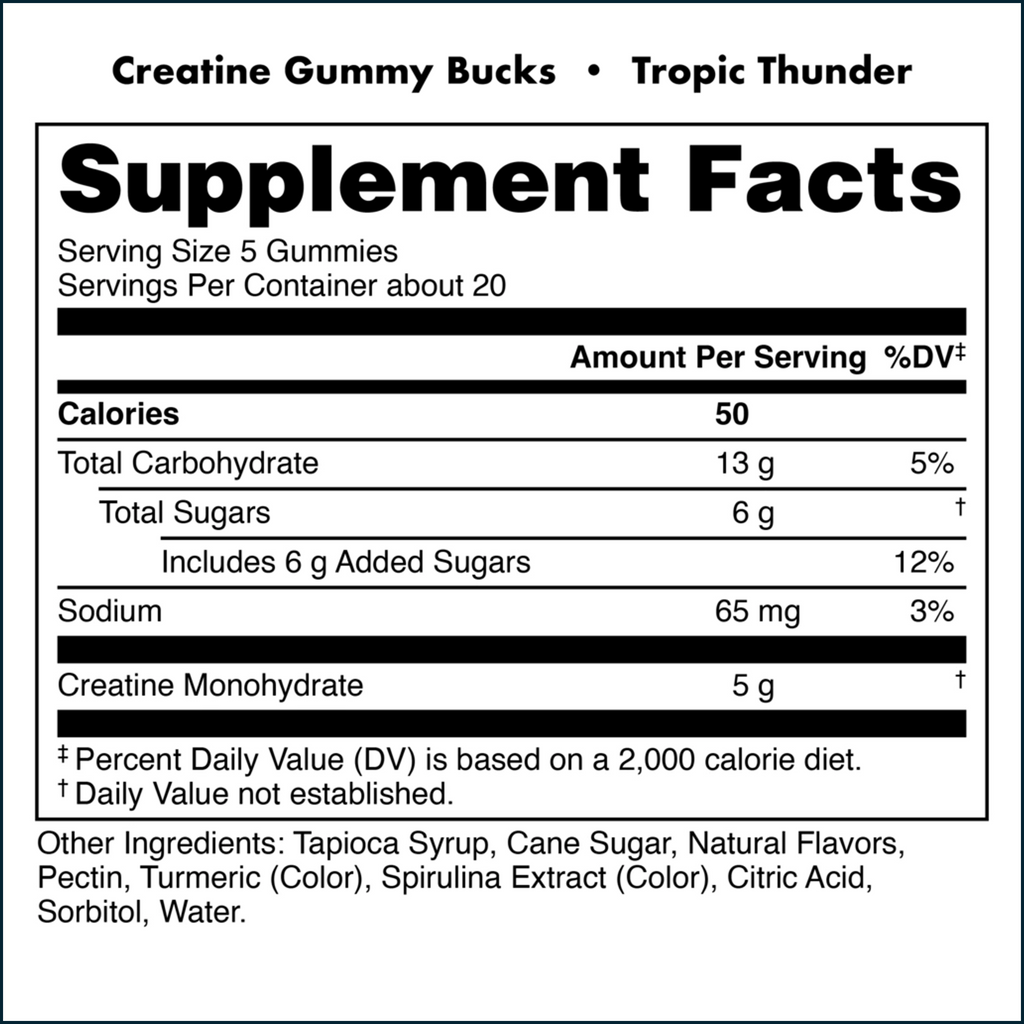 Bucked Up Creatine Gummy Bucks, 500g
