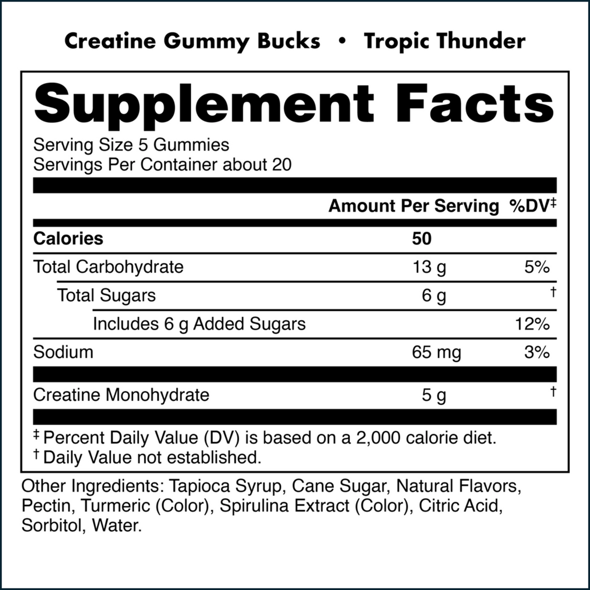 Bucked Up Creatine Gummy Bucks, 500g