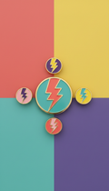 Enamel Lightning Bolt Pin Set