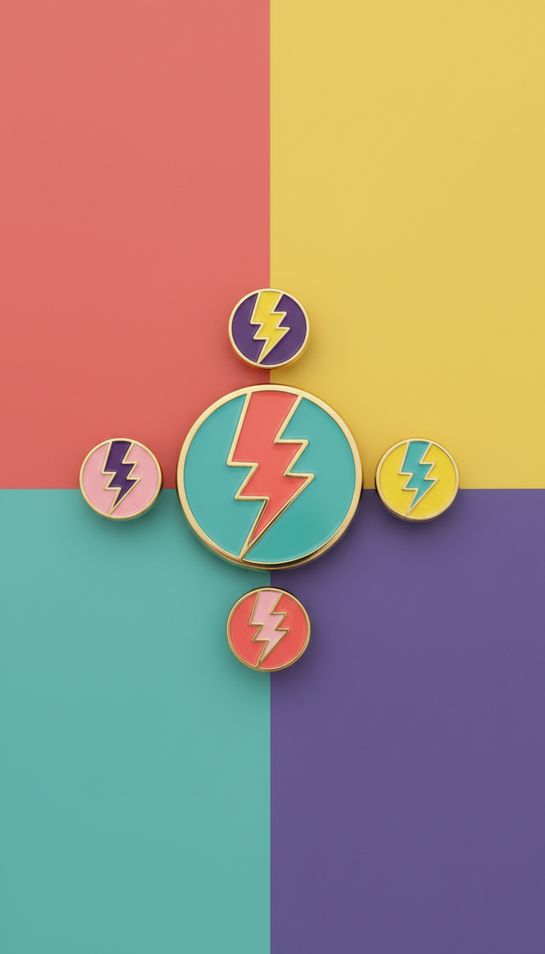 Enamel Lightning Bolt Pin Set