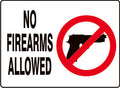 No Firearms Allowed w/Picto of Handgun w/in red circle)
